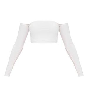 White Long Sleeve Crop Top